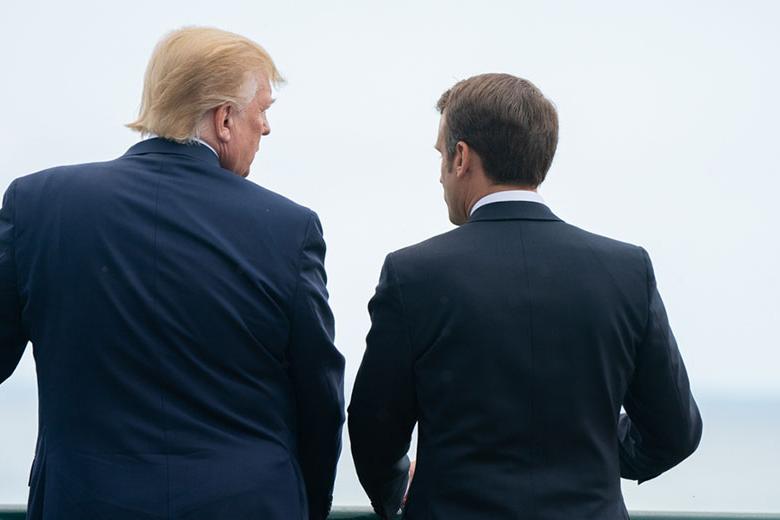 Президент США Дональд Трамп и президент Франции Эммануэль Макрон 