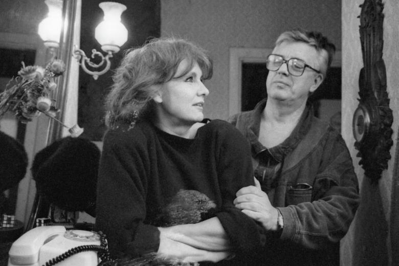 Композитор Раймонд Паулс (справа) и его жена Лана (слева), 1989 г