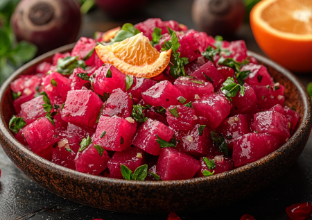 Свекольный салат с апельсином и козьим сыром: яркий и необычный вкус