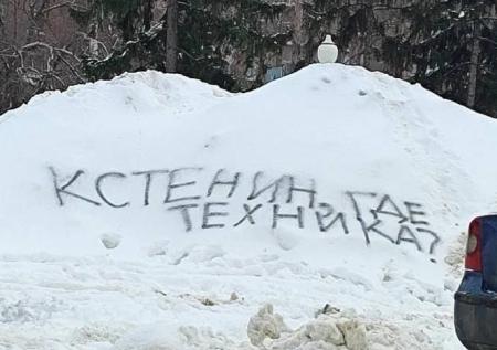 Воронежцы оставили послание мэру на сугробах