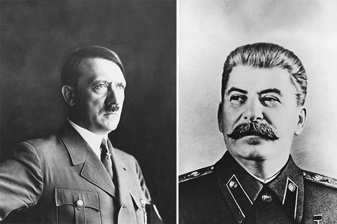 Адольф Гитлер и Иосиф Сталин