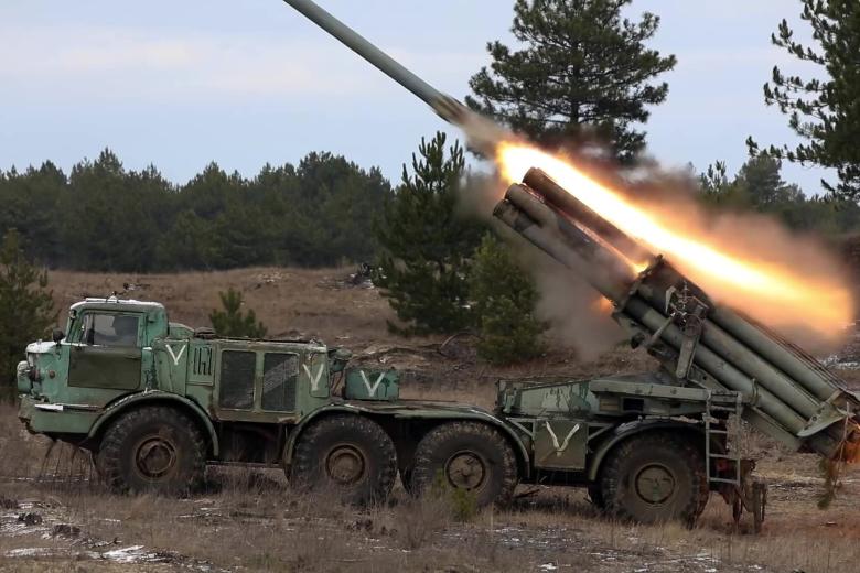 Боевая работа РСЗО «Ураган»