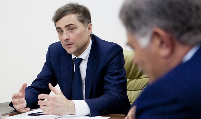 Помощник президента РФ Владислав Сурков во время рабочего визита в Цхинвал