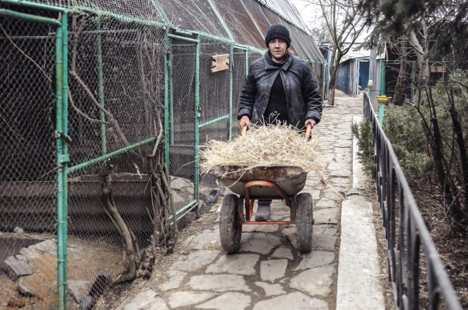 Работница зоопарка