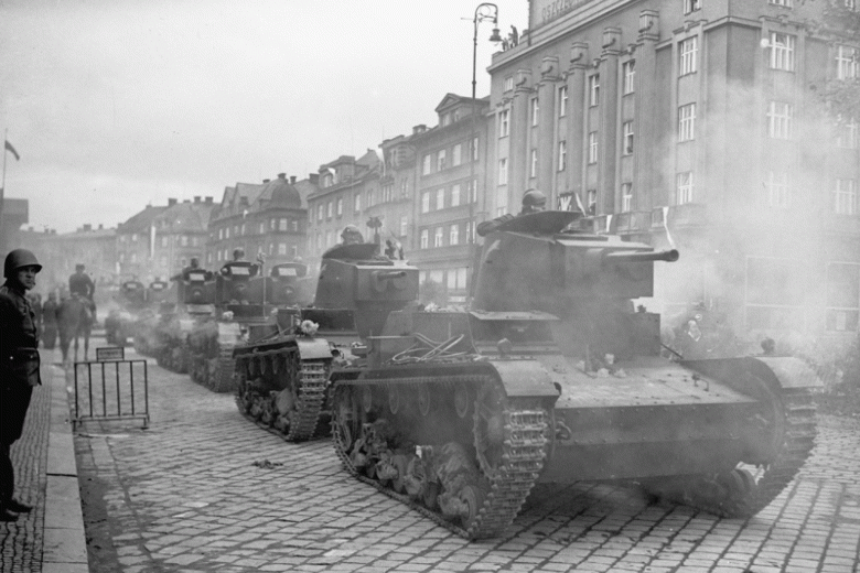 Польская армия производит захват Тешинской Силезии в 1938 году