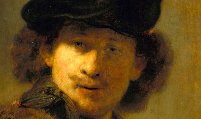 Автопортрет с бархатным беретом и меховой мантией, 1634 год