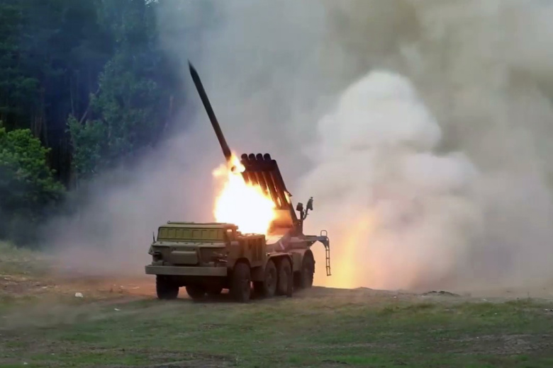 Боевая работа расчетов РСЗО «Ураган» 