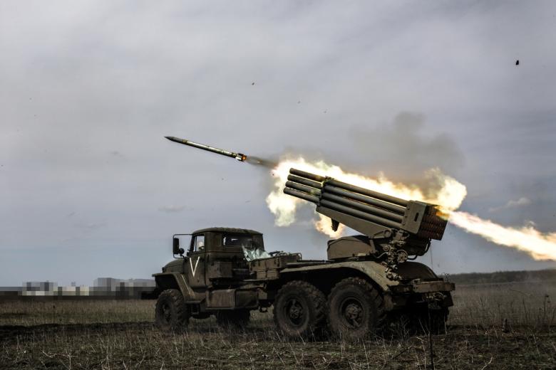 Боевая работа реактивной системы залпового огня «Град»