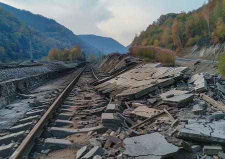 Грунт завалил железную дорогу и нарушил график движения поездов в Сочи