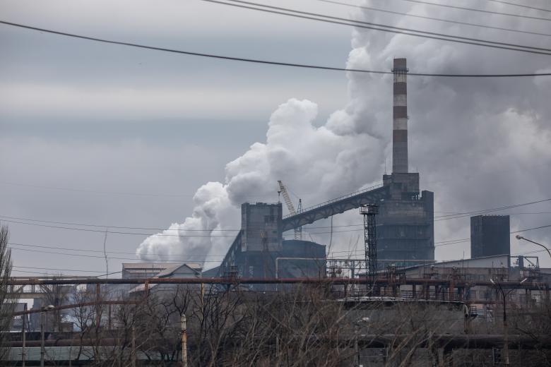 Вид на завод «Азовсталь»