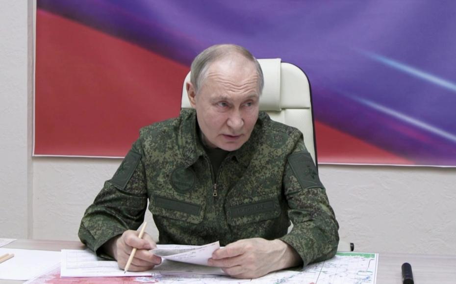 12 марта 2025 года. Президент РФ Владимир Путин во время совещания на одном из пунктов управления курской группировкой войск