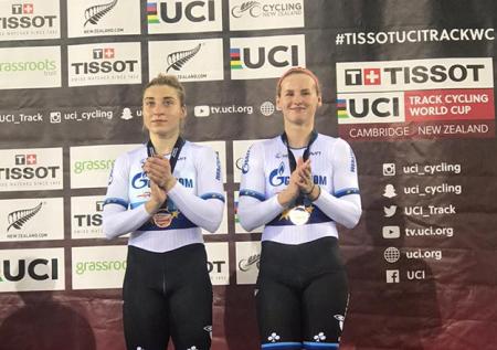 Шмелёва и Рогова взяли бронзу на этапе Кубка мира по велотреку