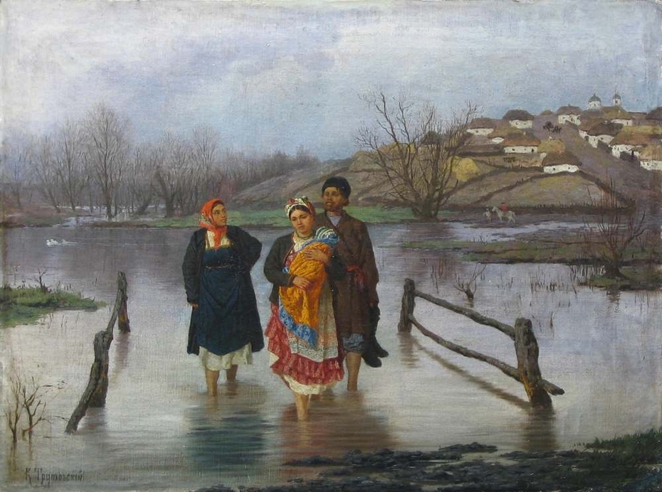 Картина «В половодье» . К. Трутовский. 1893 год