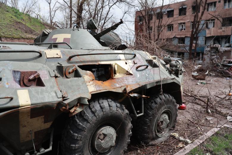 Разбитая украинская военная техника