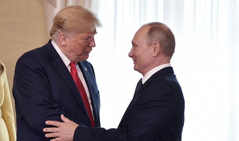 Президент России Владимир Путин и президент США  Дональд Трамп