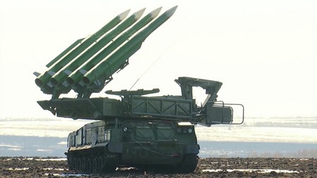 Минобороны показало видео работы ЗРК «Бук» в зоне СВО