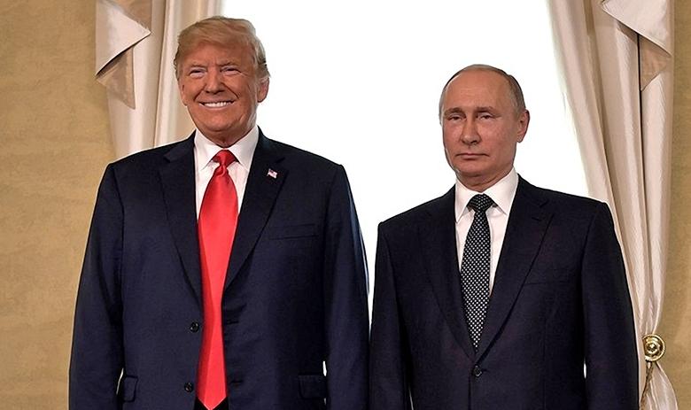Президенты США И РФ Дональд Трамп и Владимир Путин