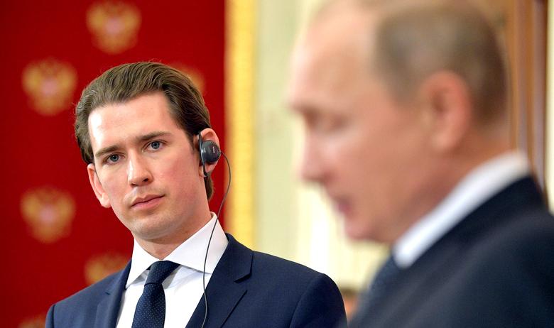 Президент РФ Владимир Путин и канцлер Австрии Себастьян Курц