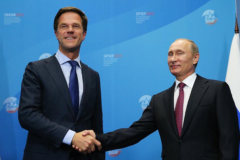 Марк Рютте и Владимир Путин