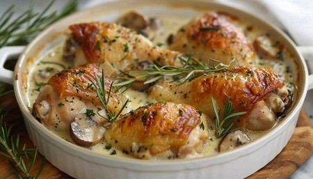 Куриные голени с грибами в сырном соусе: сытное блюдо для уютного ужина