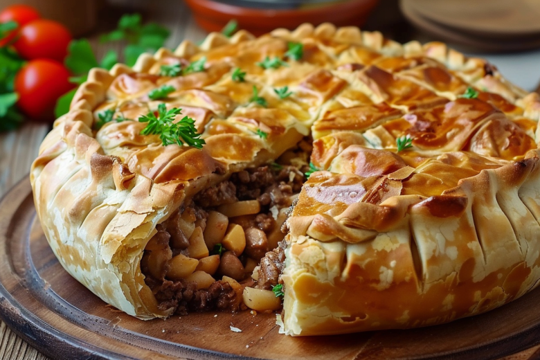 Пирог с картофелем и мясом: рецепт татарского зур бэлиш