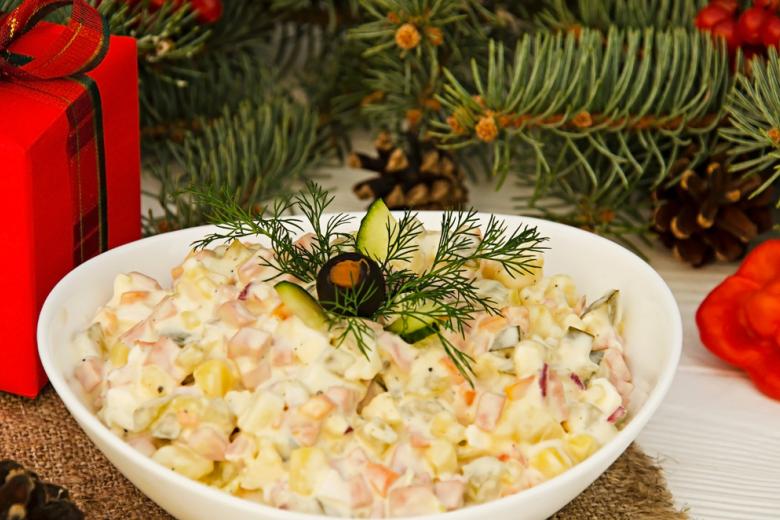 оливье с яблоками