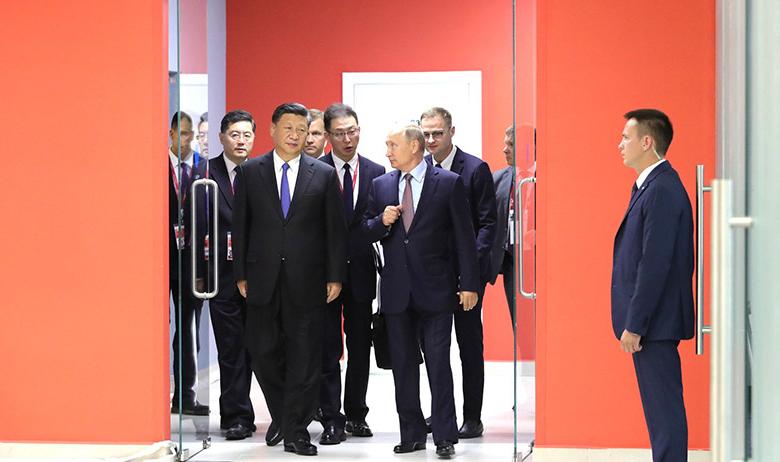 Президент России Владимир Путин и председатель Китайской Народной Республики Си Цзиньпин