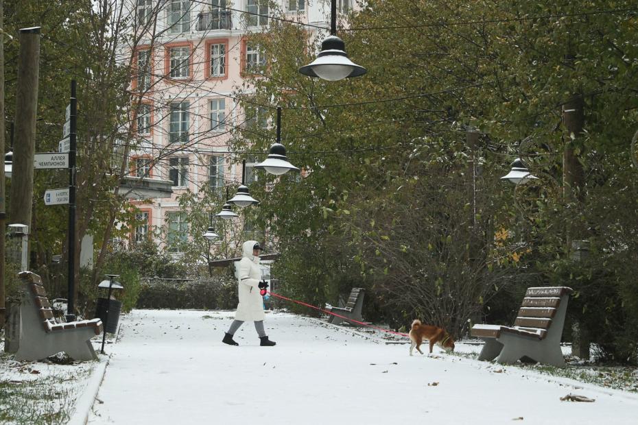 Первый снег в Москве