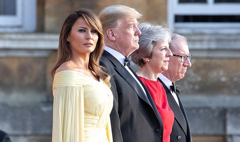Меланья и Дональд Трамп и Тереза Мэй с супругом