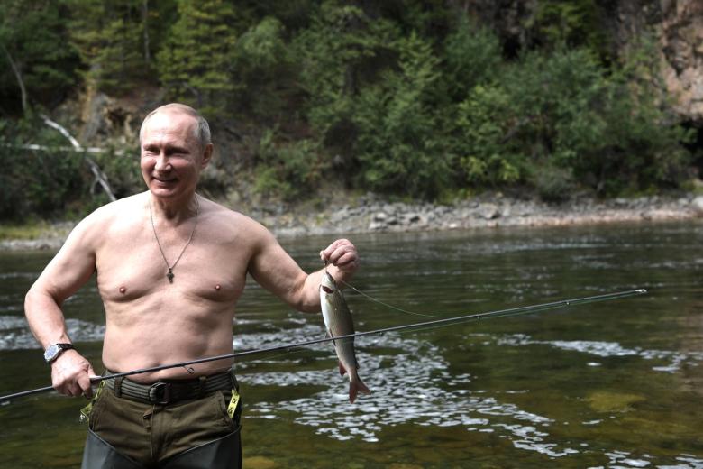 Владимир Путин на отдыхе в Республике Тыва, 2017 год