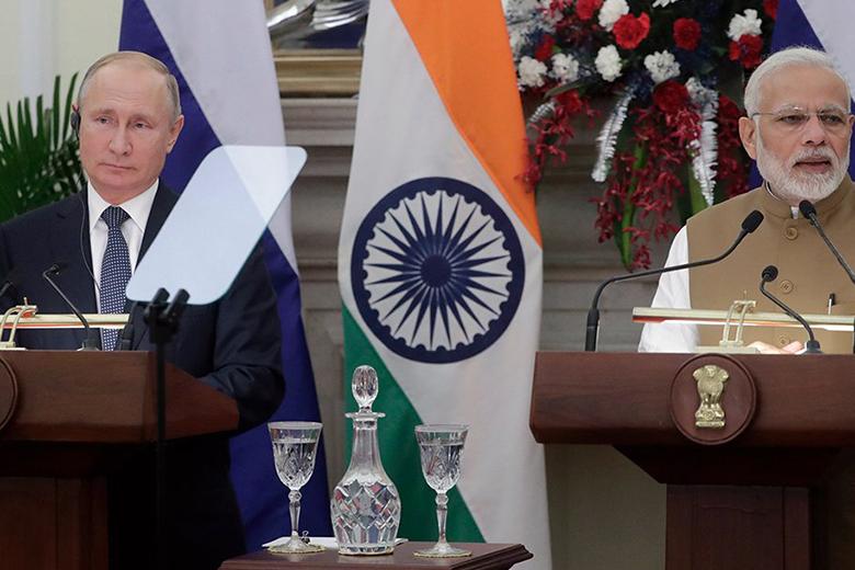 Президент РФ Владимир Путин и Премьер-министр Индии Нарендра Моди