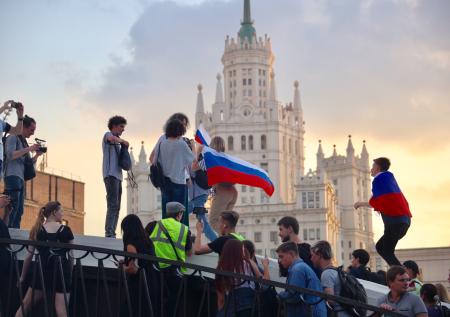 Несанкционированный митинг в Москве завершился