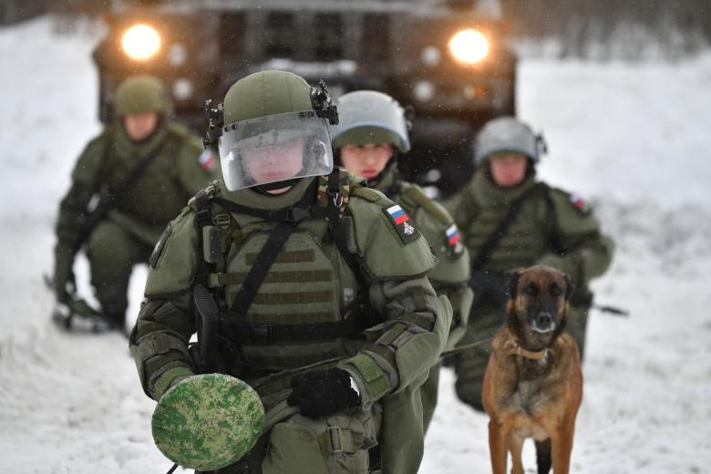 Военнослужащие ВС РФ проводят показательное разминирование