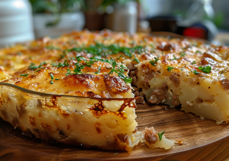 Картофельное пюре с фаршем под сырной шапкой — сытная запеканка на ужин