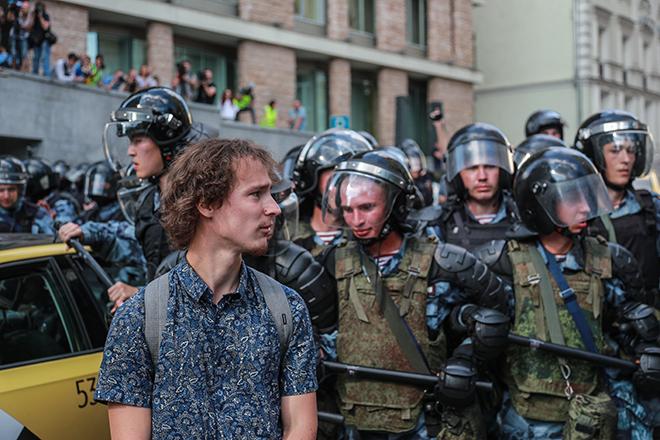 На несканкционированной акции 27 июля в Москве
