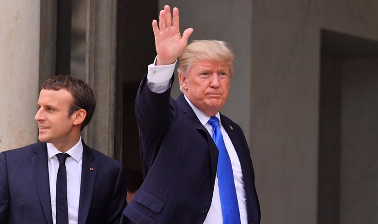 Эммануэль Макрон и Дональд Трамп