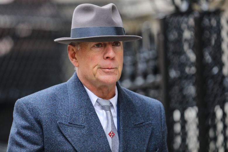 Брюс Уиллис во время съемок фильма «Сиротский Бруклин» на Манхэттене. Нью-Йорк, 2018 год