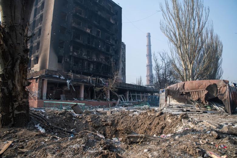 Здание, пострадавшее во время ракетного удара. Архивное фото