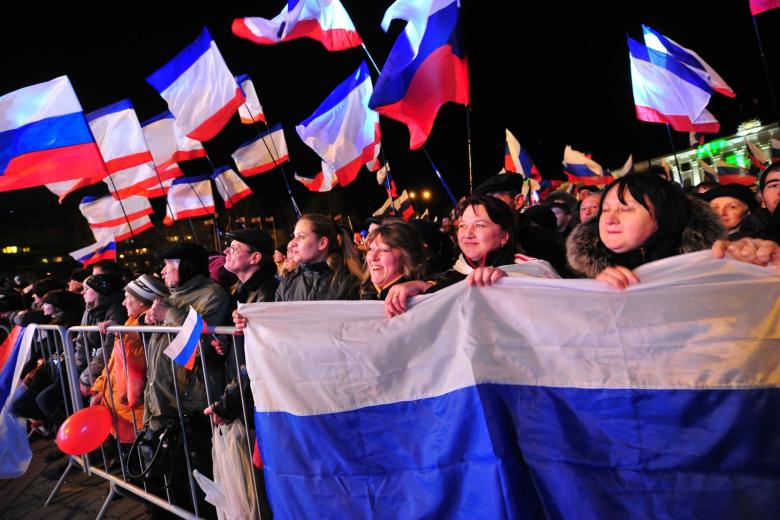 Украина. Симферополь. 16 марта. Во время концерта, посвященного дню референдума в Крыму