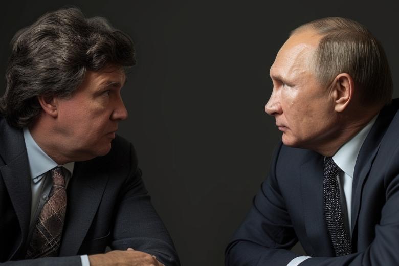 Машинное представление Такера Карлсона и Владимира Путина