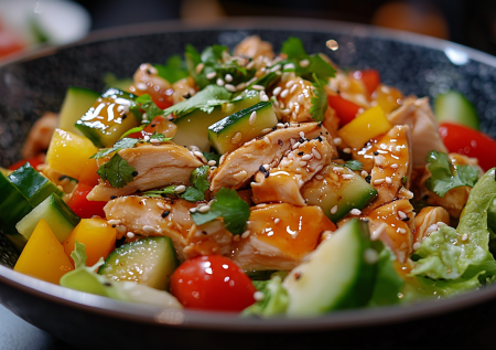 Овощной салат с курицей и яблоками — фантазия для легкого обеда