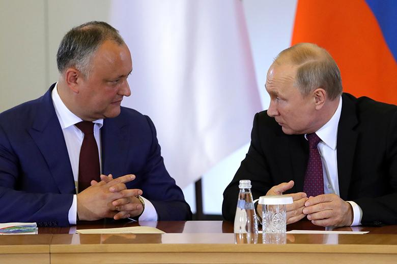 Президенты Молдавии и РФ Игорь Додон и Владимир Путин